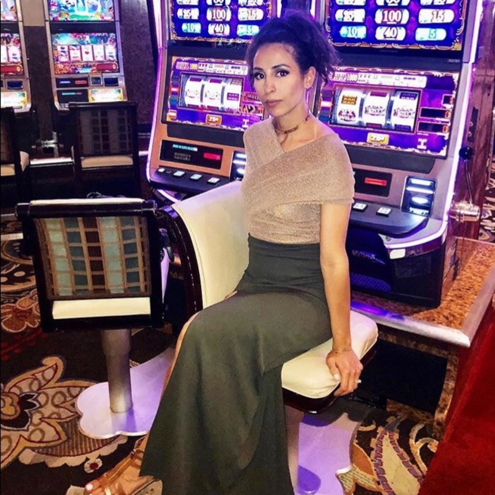 Gold metallic off the shoulder bodysuit